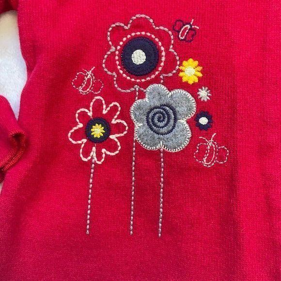 Vintage Mini Minis Long Sleeve Floral Embroidered Wrap Sweater Cardigan Size 3 - Picture 4 of 9